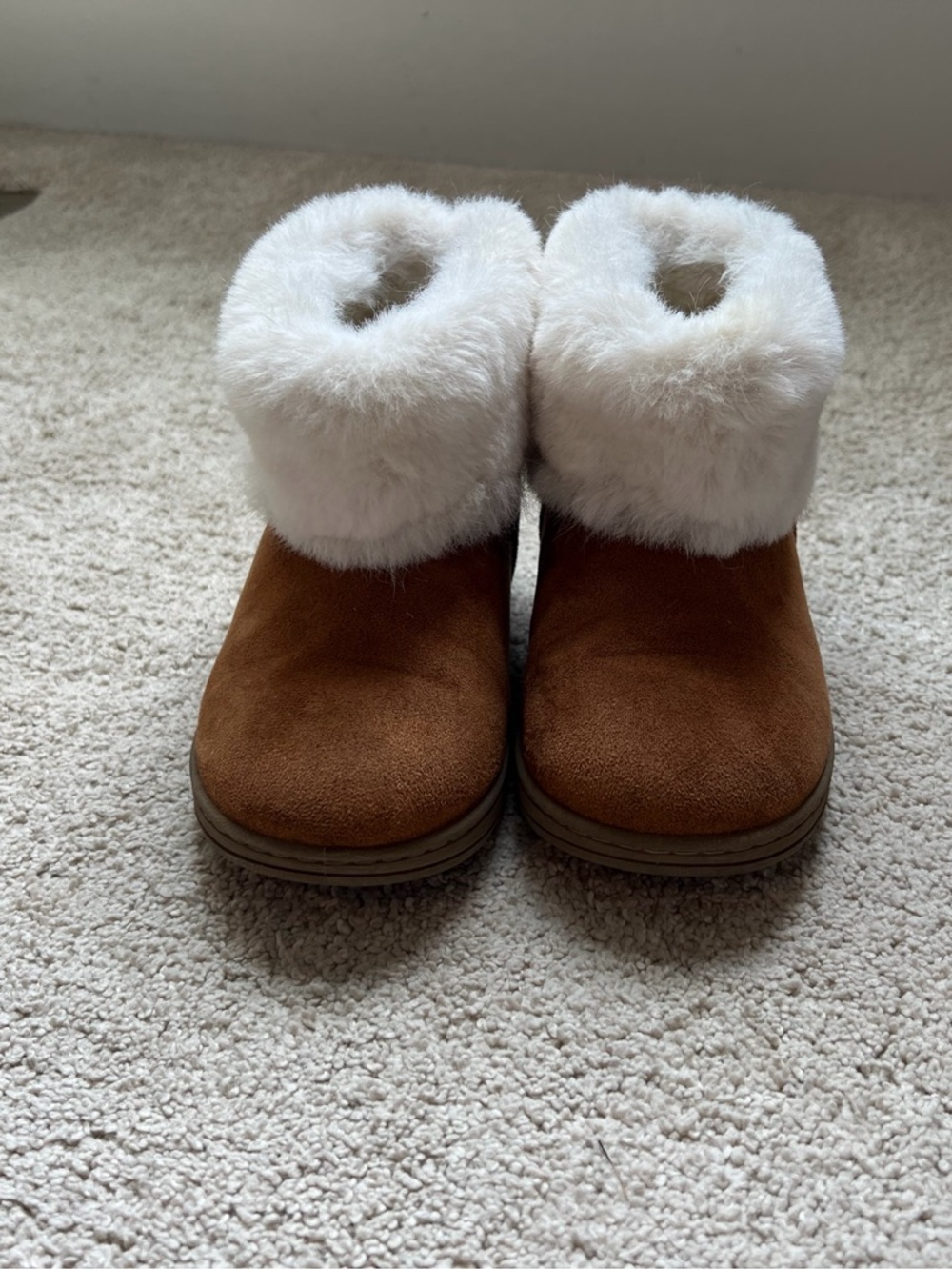 Toddler Girls Cat & Jack Brown Winter Boots with White Faux Fur Cuff